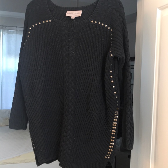 Philosophy Black sweater with brass riveting - Picture 1 of 3